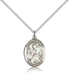 Sterling Silver St. Alphonsus Patron Saint Medal Pendant - Medium" itemprop="image