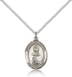 Sterling Silver St. Anastasia Patron Saint Medal Pendant - Medium" itemprop="image
