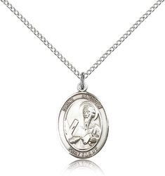 Sterling Silver St. Andrew the Apostle Patron Saint Medal Pendant - Medium" itemprop="image