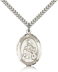 Sterling Silver St. Angela Merici Patron Saint Medal Pendant - Large" itemprop="image