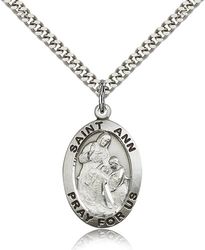 Sterling Silver St. Ann Medal Pendant" itemprop="image