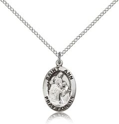 Sterling Silver St. Ann Medal Pendant" itemprop="image