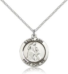 Sterling Silver St. Ann Medal Pendant" itemprop="image