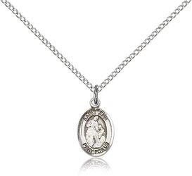 Sterling Silver St. Ann Patron Saint Medal Pendant - Small" itemprop="image