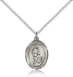 Sterling Silver St. Anne Patron Saint Medal Pendant - Medium" itemprop="image