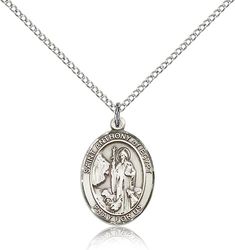 Sterling Silver St. Anthony of Egypt Patron Saint Medal Pendant - Medium" itemprop="image