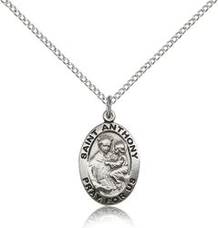 Sterling Silver St. Anthony of Padua Medal Pendant" itemprop="image