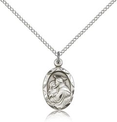 Sterling Silver St. Anthony of Padua Medal Pendant" itemprop="image