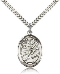 Sterling Silver St. Anthony of Padua Patron Saint Medal Pendant - Large" itemprop="image