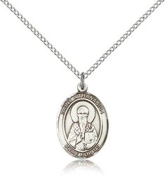 Sterling Silver St. Athanasius Patron Saint Medal Pendant - Medium" itemprop="image