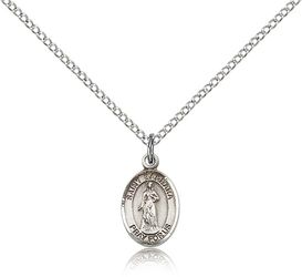 Sterling Silver St. Barbara Patron Saint Medal Pendant - Small" itemprop="image