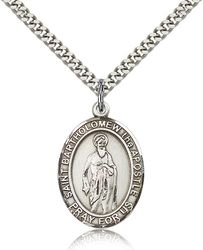 Sterling Silver St. Bartholomew the Apostle Pendan - Large" itemprop="image