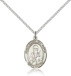 Sterling Silver St. Basil the Great Patron Saint Medal Pendant - Medium" itemprop="image