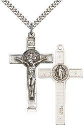 Sterling Silver St. Benedict Crucifix Medal Pendant" itemprop="image