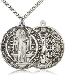 Sterling Silver St. Benedict Medal Pendant" itemprop="image