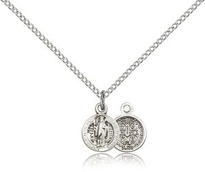 Sterling Silver St. Benedict Medal Pendant" itemprop="image