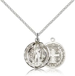 Sterling Silver St. Benedict Medal Pendant" itemprop="image