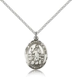 Sterling Silver St. Bernadine Of Sienna Patron Saint Medal Pendant - Medium" itemprop="image