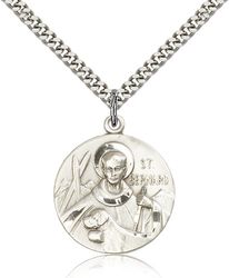 Sterling Silver St. Bernard of Clairvaux Medal Pendant" itemprop="image