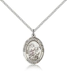 Sterling Silver St. Bernard of Montjoux Patron Saint Medal Pendant - Medium" itemprop="image