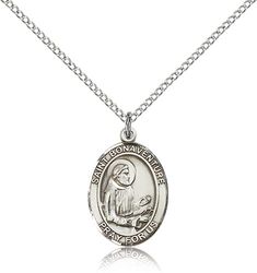 Sterling Silver St. Bonaventure Patron Saint Medal Pendant - Medium" itemprop="image