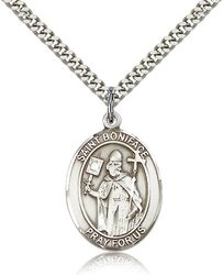 Sterling Silver St. Boniface Patron Saint Medal Pendant - Large" itemprop="image