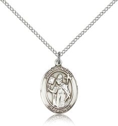 Sterling Silver St. Boniface Patron Saint Medal Pendant - Medium" itemprop="image