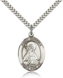 Sterling Silver St. Bridget of Sweden Patron Saint Medal Pendant - Large" itemprop="image