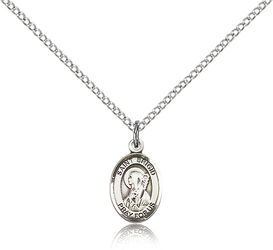 Sterling Silver St. Brigid of Ireland Patron Saint Medal Pendant - Small" itemprop="image