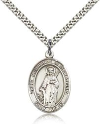 Sterling Silver St. Catherine of Alexandria Pendan - Large" itemprop="image