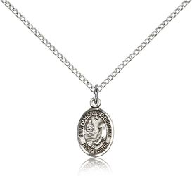 Sterling Silver St. Catherine Of Bologna Patron Saint Medal Pendant - Small" itemprop="image