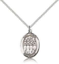 Sterling Silver St. Cecilia / Choir Patron Saint Medal Pendant - Medium" itemprop="image