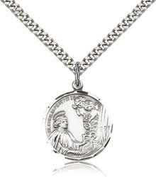 Sterling Silver St. Cecilia Medal Pendant" itemprop="image