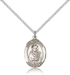 Sterling Silver St. Christian Demosthenes Patron Saint Medal Pendant - Medium" itemprop="image