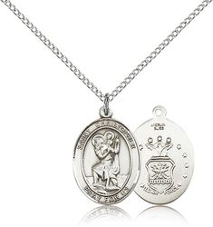 Sterling Silver St. Christopher / Air Force Pendan - Medium" itemprop="image