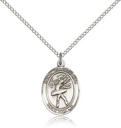 Sterling Silver St Christopher / Dance Patron Saint Medal Pendant - Medium" itemprop="image