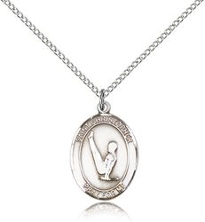 Sterling Silver St. Christopher/Gymnastics Patron Saint Medal Pendant - Medium" itemprop="image