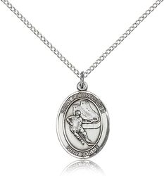 Sterling Silver St. Christopher/Hockey Patron Saint Medal Pendant - Medium" itemprop="image