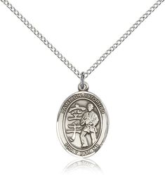 Sterling Silver St Christopher / Karate Patron Saint Medal Pendant - Medium" itemprop="image