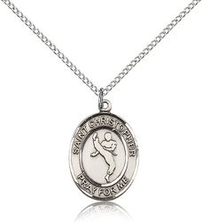 Sterling Silver St. Christopher/Martial Arts Penda - Medium" itemprop="image