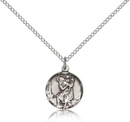 Sterling Silver St. Christopher Medal Pendant" itemprop="image