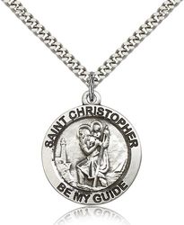 Sterling Silver St. Christopher Medal Pendant" itemprop="image