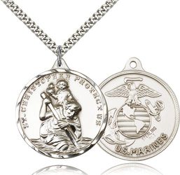 Sterling Silver St. Christopher Medal Pendant" itemprop="image