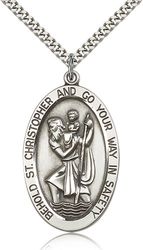 Sterling Silver St. Christopher Medal Pendant" itemprop="image