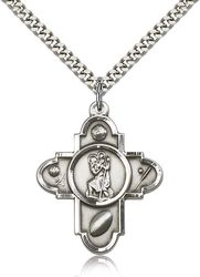 Sterling Silver St. Christopher Medal Pendant" itemprop="image