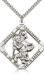 Sterling Silver St. Christopher Medal Pendant" itemprop="image