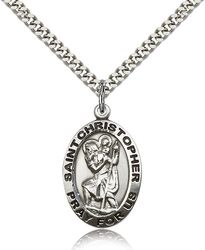 Sterling Silver St. Christopher Medal Pendant" itemprop="image