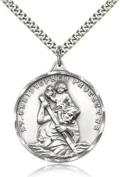 Sterling Silver St. Christopher Medal Pendant" itemprop="image