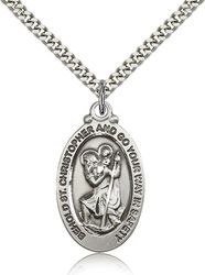 Sterling Silver St. Christopher Medal Pendant" itemprop="image