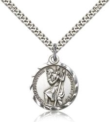 Sterling Silver St. Christopher Medal Pendant" itemprop="image